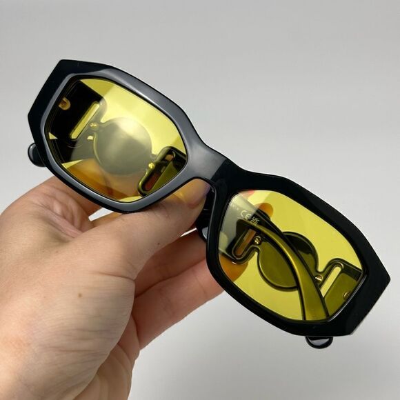 VERSACE Sunglasses VE4361 GB1/85 Black Yellow Unisex NEW - Picture 9 of 12